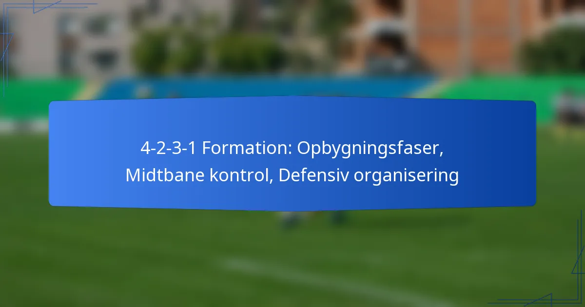 4-2-3-1 Formation: Opbygningsfaser, Midtbane kontrol, Defensiv organisering